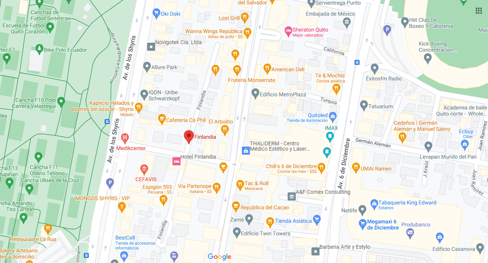 Zonas exclusivas de Quito: Calle Finlandia